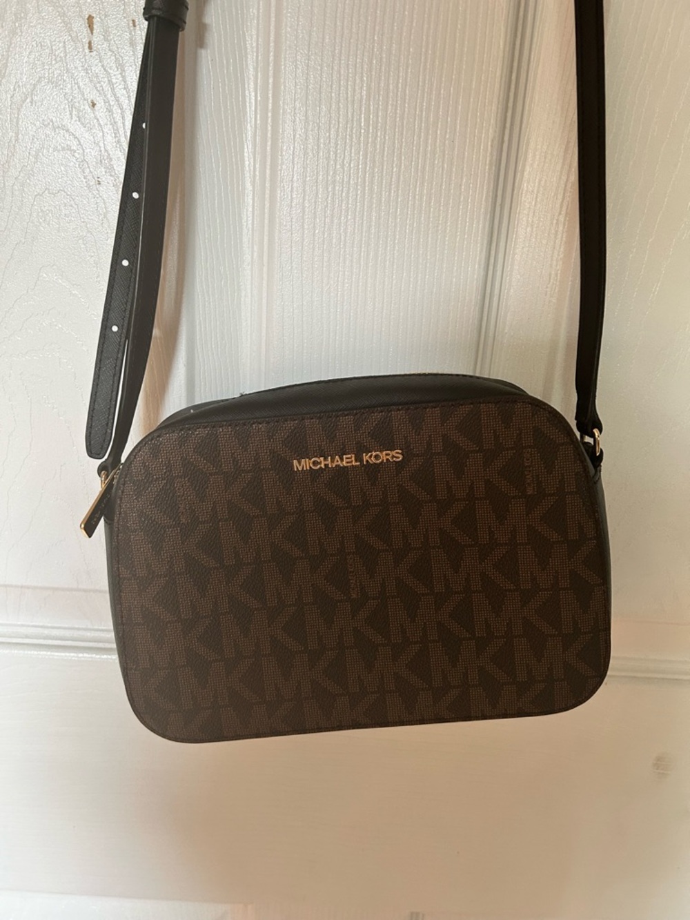 Michael Kors Brown and Black Jet Set Crossbody Bag